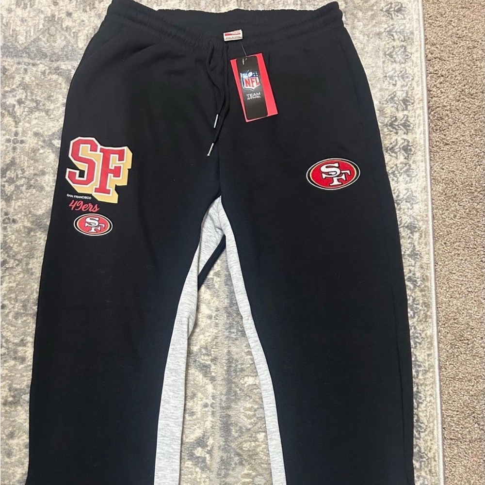 NFL Black Sweatpants with Gray and Red Details